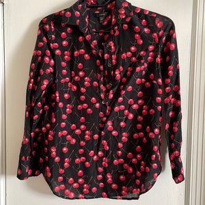 SALE! J.CREW CHERRY BUTTONS UP BLOUSE